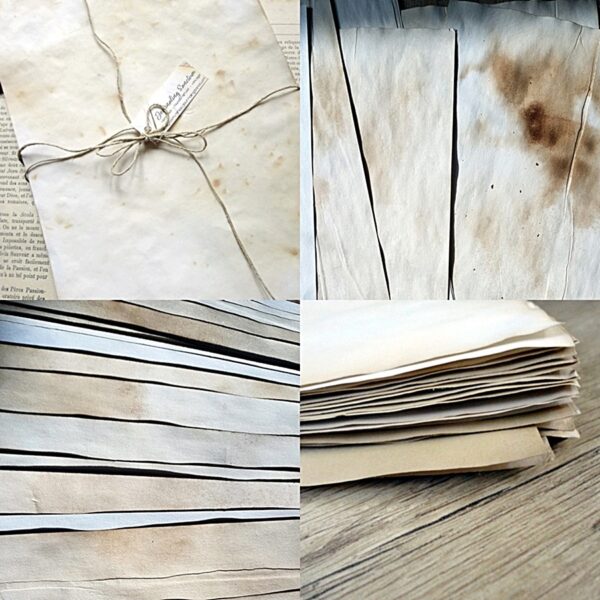 Papier teinté vieilli à la main