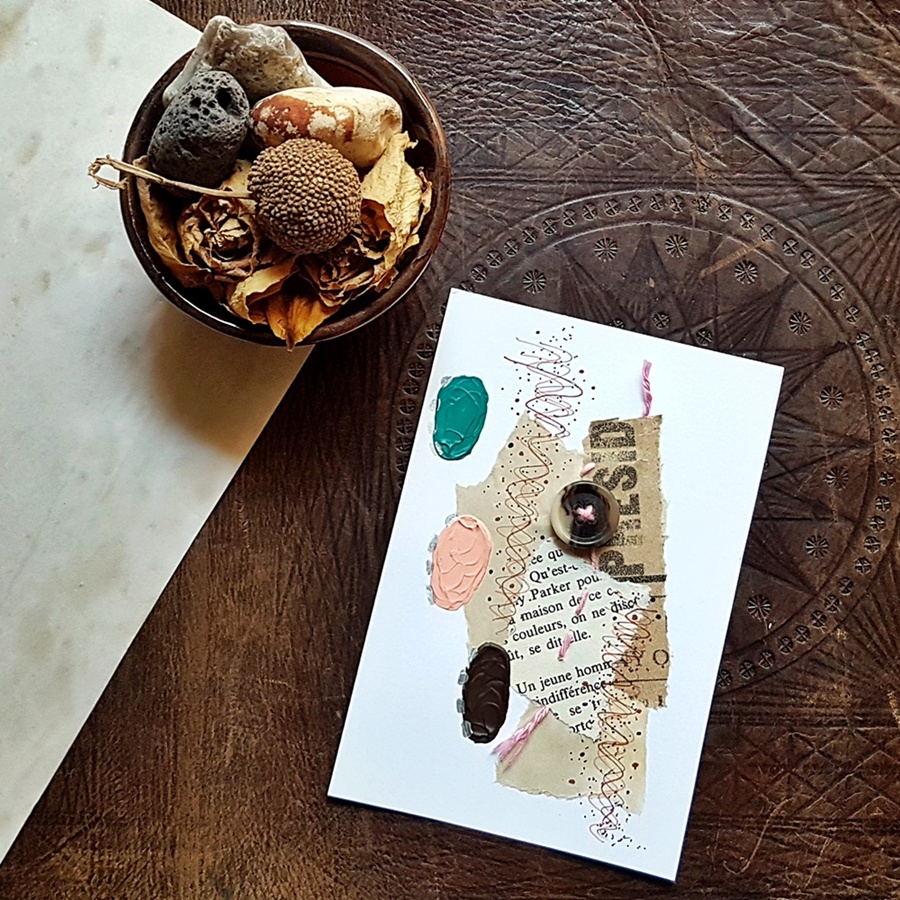 Carte Collage et recyclage