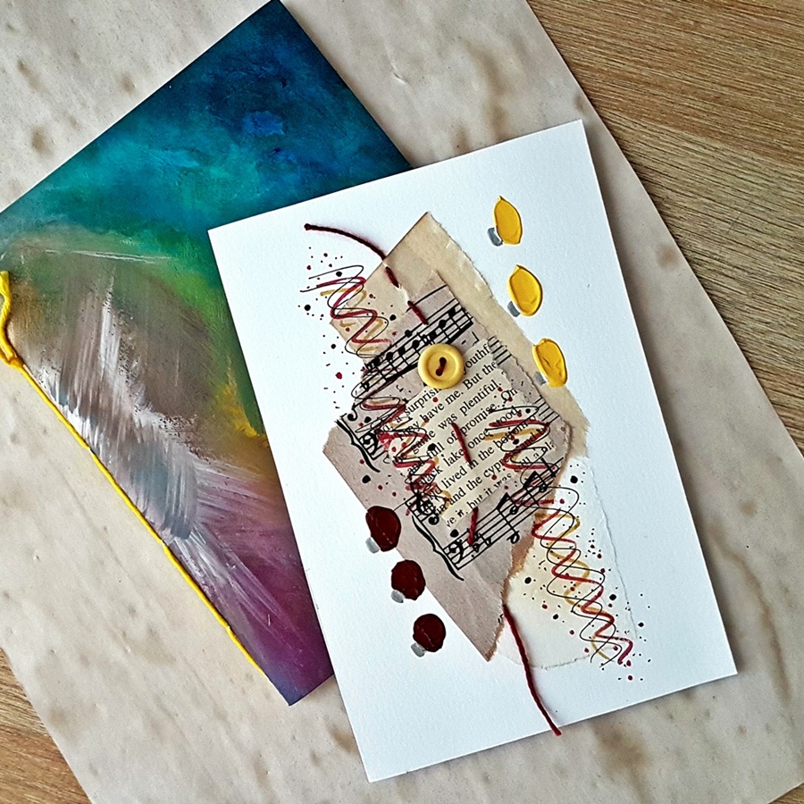 Carte Collage et recyclage