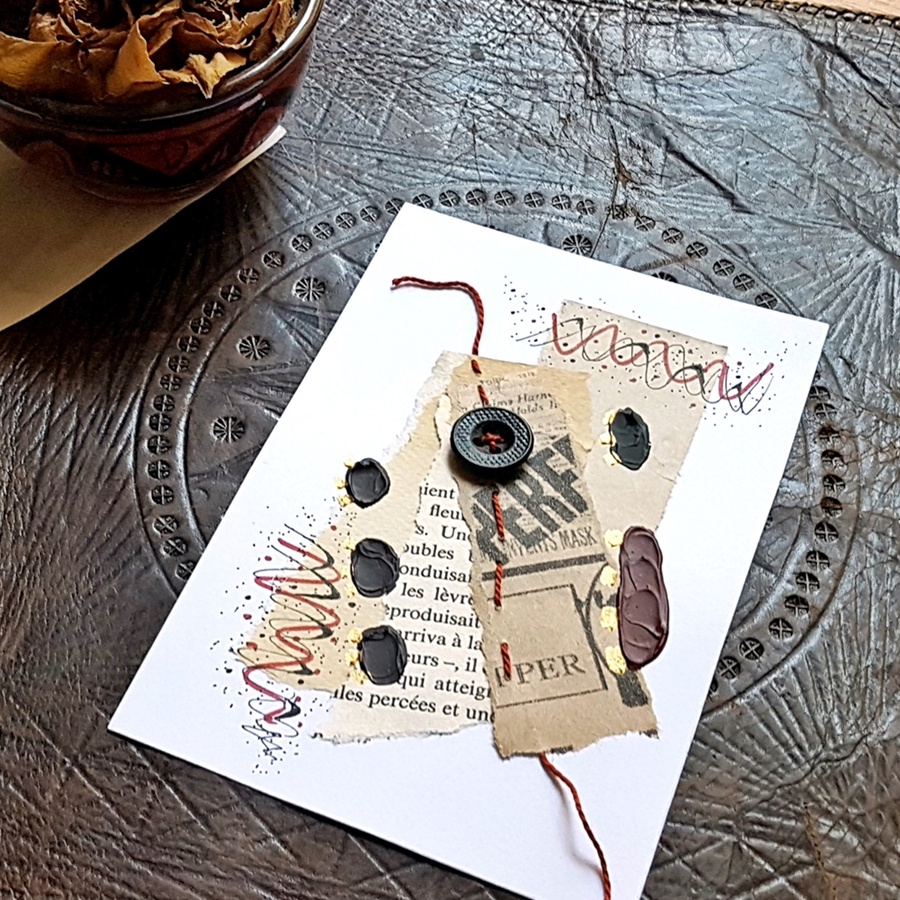 Carte Collage et recyclage